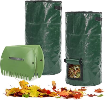 Tuinzakken Composteer - Compostzakken Tuinafval - Composteren Organisch Afval - Zelfnivellerend - 128 Liter - Groen