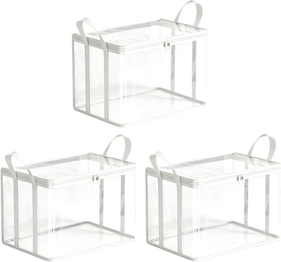 Verhuisdozen - Draagbare hoezen - Voorwerpen Opbergen - Waterdichte Bescherming - 38x32x24 cm - Wit