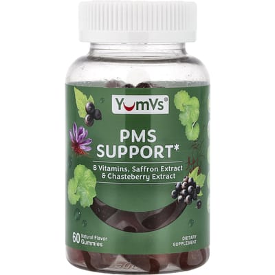 YumVs, gommes à mâcher pour soulager le syndrome prémenstruel, naturelles, 60 gommes