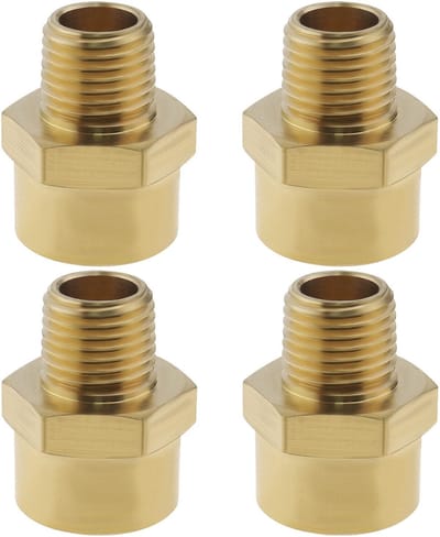 Dailygoods - 1/4 inch Mannelijke naar 3/8 inch Vrouwelijke Adapter - Messing Draad Converter - 4 Stuks - Voor Industriële Toepassingen
