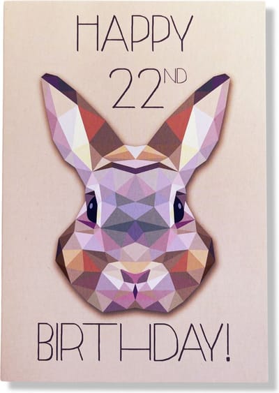 Hoera 22 Jaar! Luxe verjaardagskaart - 12x17cm - Gevouwen Wenskaart inclusief envelop - Leeftijdkaart
