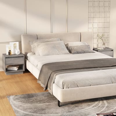 vidaXL - Nachtkastjes - 2 - st - 45x34x44 - cm - bewerkt - hout - grijs - sonoma - eiken
