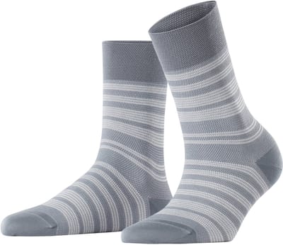 FALKE Sunset Stripe drukvrije comfort tailleband lyocell sokken dames grijs - maat 35-38