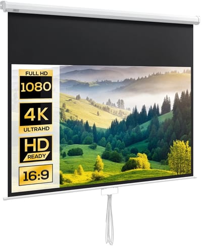MakkelijkMooi 80 inch Projectiescherm met wand- of plafondbevestiging - 16:9 Formaat - 4K Ultra HD - 160° Brede Kijkhoek
