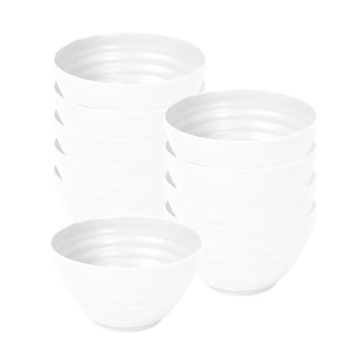 Plasticforte Soepkommen - 8x - D15 x H8 cm - wit - kunststof - onbreekbaar - servies