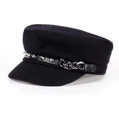 Unisex Klinkketting Militaire Hoeden Platte Top Baseballpetten Voor Vrouwen Buiten Sport Militaire Hoeden Kadet Zonbescherming Hoeden black