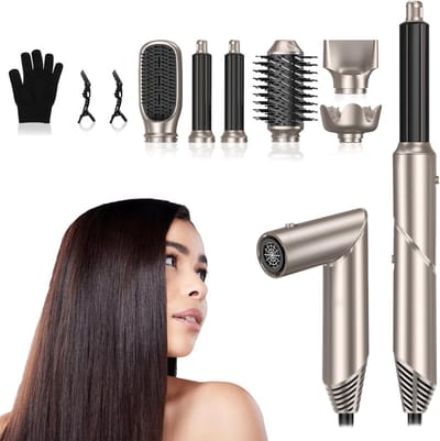MRKK® Fohnborstel - Stylingtool Haar - Haardroger met Borstel - Multistyler - Grijs