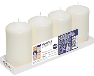 Decoratieve Kaarsen Set van 4 - Ø 8 x 15 cm - 60 Uur Rookloos en Druipvrij