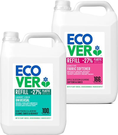 Ecover - Vloeibaar Wasmiddel Universal & Wasverzachter - Bundel 10 L - Plantaardig & Biologisch afbreekbaar - Krachtige reiniging bij 20°C
