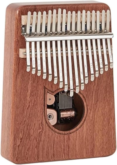 Muziekdoos Houten - Duim Piano - Mooie Muziek - Handslinger Bediening - 30x30x28 cm - Natuurlijk Hout