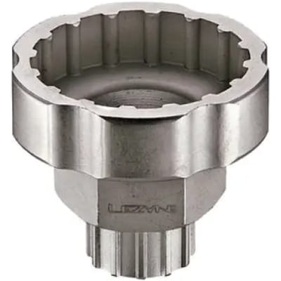 Lezyne Externe Bodembeugel & Cassette gereedschap - Externe trapas en cassetteborgringgereedschap - Voor gebruik met 32 ​​mm CNC-stang of een verstelbare sleutel - Zilver