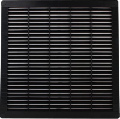 Kunststof Ventilatie Rooster Hoekig Antraciet 300x300mm Afvoer Lamellenrooster