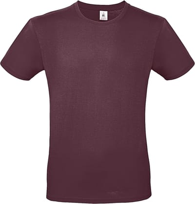 Classic E150 T-shirt B&C Collectie Burgundy Rood Maat XL
