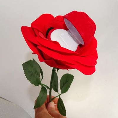 Ringdoos Voor Huwelijksaanzoek Verlovingsring Met Rode Rozen Kunstbloemen Decoratie Romantisch Huwelijksaanzoek Accessoire