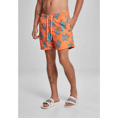Urban Classics - Floral Zwemshorts - 2XL - Oranje