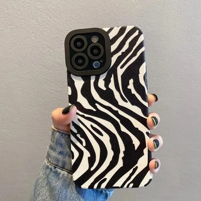Modieus Zebra Strepen Siliconen Hoesje Voor iPhone 15 12 13 14 Plus 11 16 Pro Max Mini X XS XR 7 8 SE Zacht Leer Schokbestendige Cover For iPhone 13 Mini