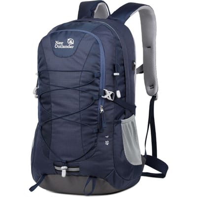 Sac à dos de randonnée léger 45L, sac à dos de voyage de Camping en plein air pour hommes et femmes bleu foncé