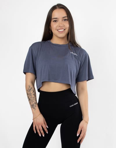 CF Oversized Crop Top | CAPO FINALE - T-shirt crop top | M | Kleur Blauw | Sportkleding | Activewear | Gymkleding | Fitnesskleding | Sportoutfit | Fitness | Hardlopen | Crossfit | Yoga | Pilates | Krachttraining