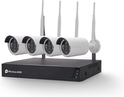 DrPhone SmartVision - Draadloos WiFi - NVR Camera Kit - 4 Camera Set - Bewegingsdetectie & Human Shape Detection - IP66 Waterdicht - 3MP Full HD-Resolutie - 2TB HDD - Verbinding tot 800 Meter