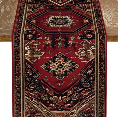 Moderne Geometrische Perzische Stijl Linnen Tafel Runner Huis Tafeldecoratie Herbruikbare Keuken Eettafel Runner Vakantiefeest Decoratie 150x33cm black
