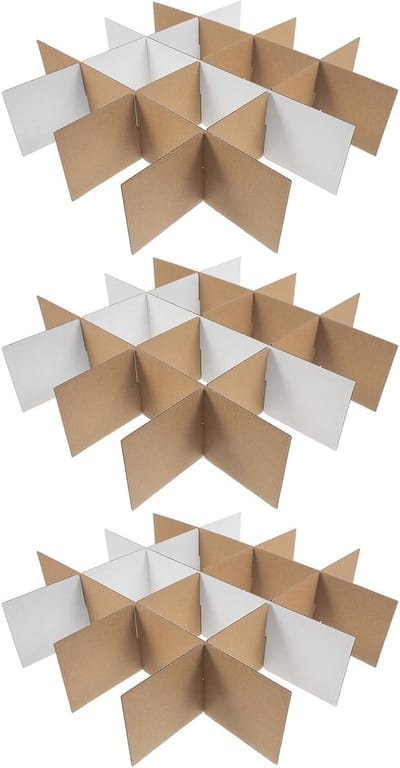 Kartonnen Doosverdelers - Scheidingsinzetstukken Dozen - Breekbare Items Verpakken - Robuust en Herbruikbaar - 335 x 8 cm - Wit