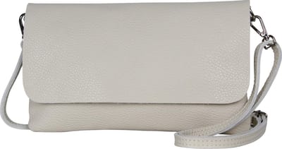 AmbraModa GLX11 - Crossbodytas, Clutch, telefoontas van echt leer met afneembaar en verstelbare schouderriem, passend voor mobiele telefoons en tablets tot 7 inch. Beige