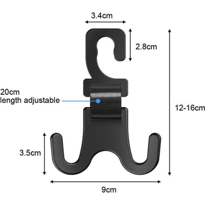 1 crochet universel pour siège arrière de voiture, crochet pour appui-tête, crochet de rangement pour siège auto, accessoires d'intérieur de voiture noir