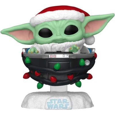 Star Wars The Mandalorian - Grogu Pram (Holiday) vinylfiguur 746 Funko Pop! meerkleurig