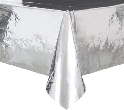 Tafelkleed - Cadebo - Zilver Folie (137x274cm) - Glimmend Zilver