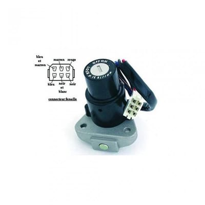 Contactslot met sleutel Brazoline voor Motor Yamaha 350 XT 1986 34Y-82501-00 / 6 draden Nieuw