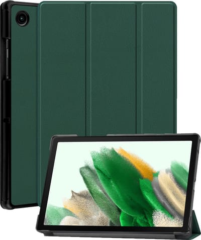 Hoes - Geschikt voor Samsung Galaxy Tab A8 - Dun & Stevig - Trifold Bookcase - Hard Cover - Hardcover Book Case - Tablet Hoesje - Donkergroen