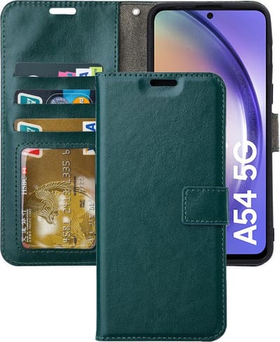 Portemonnee Book Case Hoesje Geschikt voor: Samsung Galaxy A54 - Groen