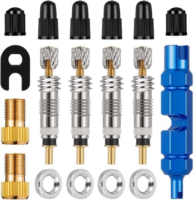JeiibrZui Franse ventielkern - Franse ventielkern - Vervangingsonderdelen en reparatiesets voor auto's, fietsen en motorfietsen - 4 stuks - Blauw