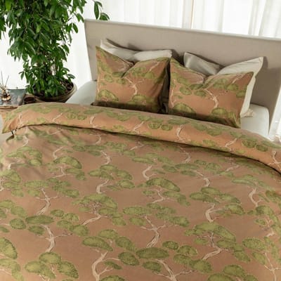 Kayori Aria Dekbedovertrek Katoen - 140x200-220 + 1 sloop - Eenpersoons - Uniek Dessin - Taupe