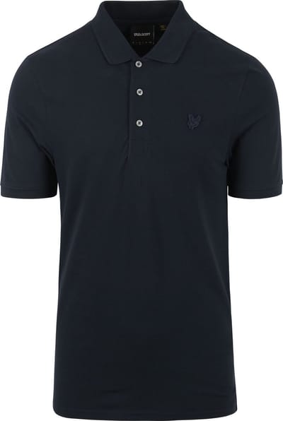Lyle and Scott Tonal Eagle Polo Donkerblauw (navy) - Maat L - Heren