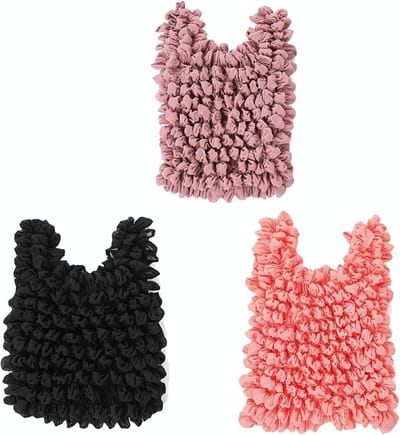 3 Stuks - Magische Elastische Boodschappentas - Gevouwen Stretch Schoudertas van Scheurbast RVS Nylon - Opvouwbare en Wasbare Totebag voor Supermarkt en Reizen - Draagbare Flexibele Draagtas met Grote Capaciteit