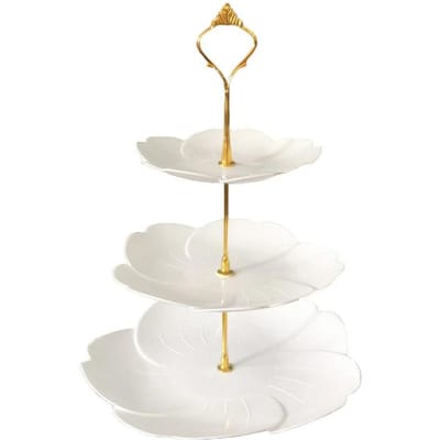 Afneembare Taartstandaard Europese Stijl 3 Laags Gebak Cupcake Fruitbord Serveerschaal Dessert Houder Bruiloftsfeest Huisdecoratie white