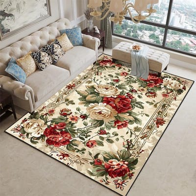 Europees Bloemmotief Groot Tapijt Woonkamer Luxe Decoratie Huis Slaapkamer Bedzijde Kleden Wasbaar Garderobe Antislip Zachte Matten 180*250cm