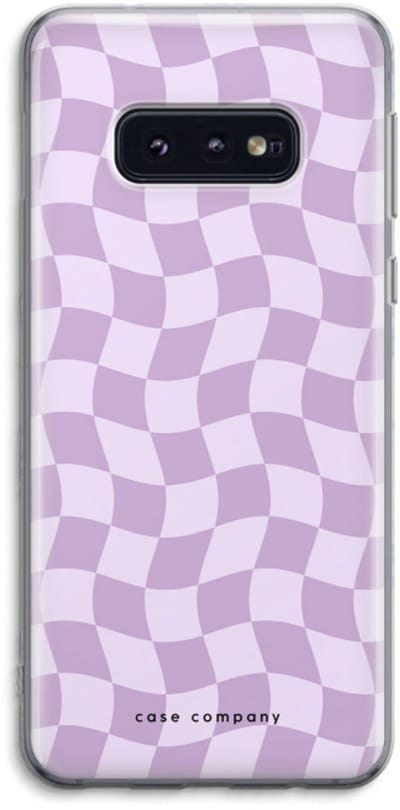 Case Company® - Hoesje geschikt voor Samsung Galaxy S10e hoesje - Grid Paars - Soft Cover Telefoonhoesje - Bescherming aan alle Kanten en Schermrand