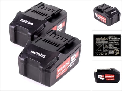 Metabo accuset 2x Li-Power accupack 18 V 4,0 Ah CAS Li-Ion accu ( 2x 625591000 ) met laadindicator