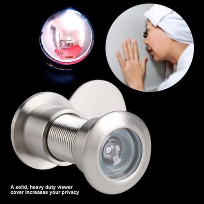 Dailygoody - Deurkijker met 28 mm brede kijkhoek - Antidiefstal - Geborsteld Chroom - Harslenzen - Voor 35-60 mm dikke deuren