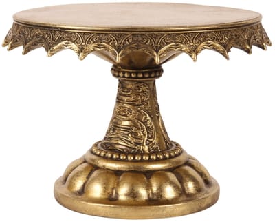 Baroque - Decoratief beeld of figuur - Taartenplateau 20 cm - Goud - Resin - 14.5x20x20 - Polyresin