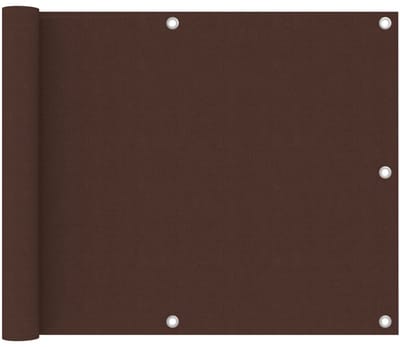 Balkonscherm - 75x400 cm - Oxford Stof - Bruin - Privacy Doek voor Lage Reling - Weersbestendig Balkonzeil - Windbescherming & UV-bestendig - Inclusief Bevestigingskoord