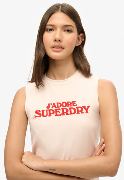 Superdry - Slimfit Sport Luxe Graphic tanktopje - Dames - Vesten
