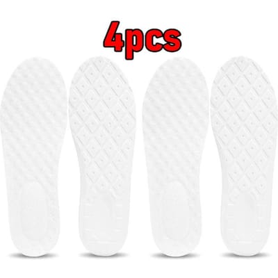 Semelles intérieures de chaussures de sport, semelle de course Super douce pour les pieds, paniers d'absorption des chocs, semelle de chaussure, Support d'arc, Inserts orthopédiques EU 35-36 white