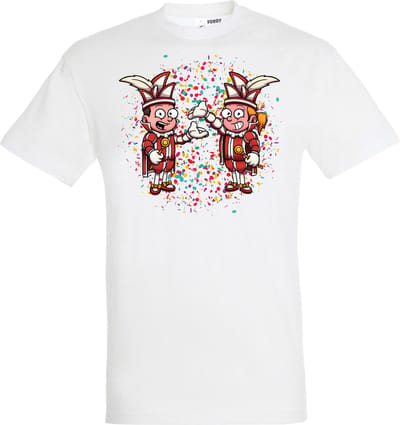 T-shirt Carnavals Paar | Carnaval | Carnavalskleding Dames Heren | Wit | maat XS