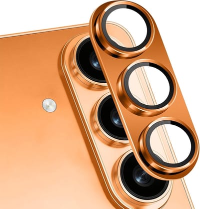 Cameralensbeschermer voor Samsung Galaxy S26/S26+ 5G, 9H gehard glas, HD bescherming, krasbestendig en duurzame camera folie in oranje kleur