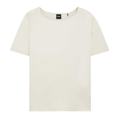 Boss Unisex Volwassen Esandy Zijde Regular T-Shirt (Wit)