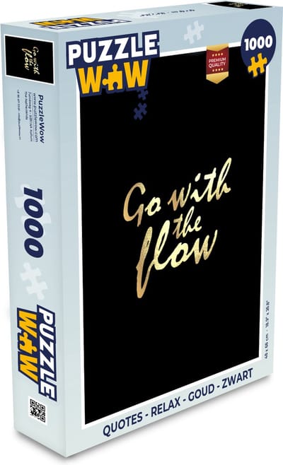 Puzzel Quotes - Relax - Goud - Zwart - Legpuzzel - Puzzel 1000 stukjes volwassenen