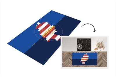 Keukenloper - Loper keuken - Kaart - Hessen - Duitsland - Simpel - 120x60 cm - Keukenloper vinyl